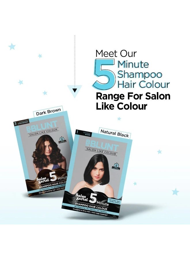 Bblunt Natural Black 5 Minute Shampoo Hair Colour - 20ml X10 (Pack of 2) | Colours Within 5 Minutes - Image 2